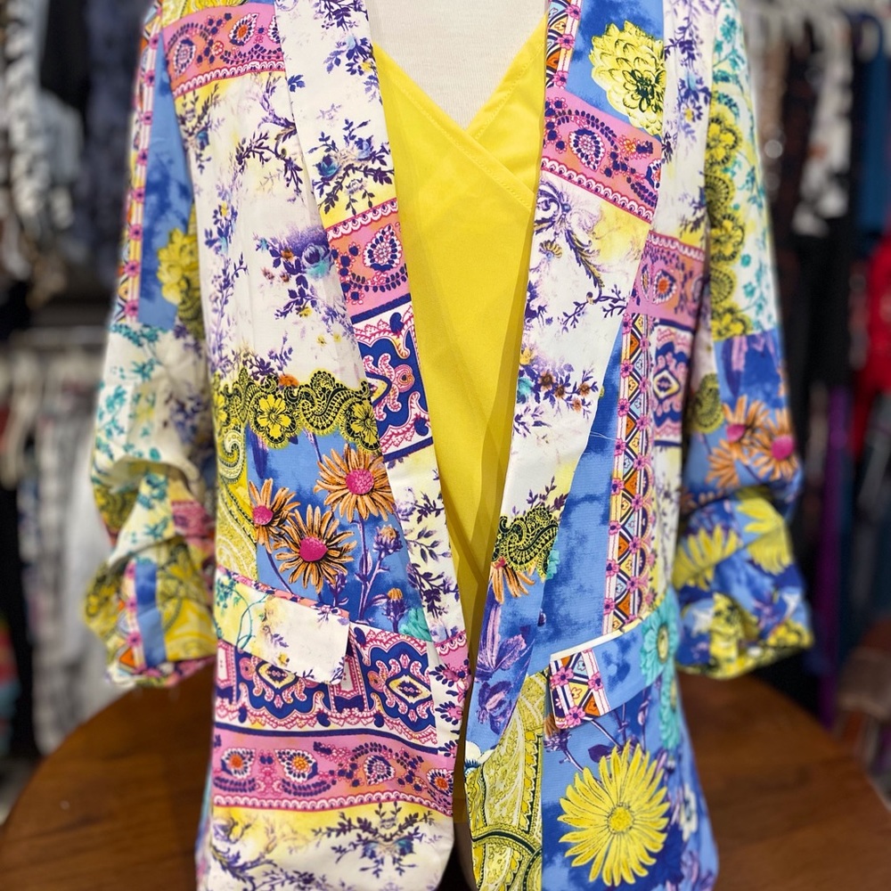 Casual Floral Blazer Happy look